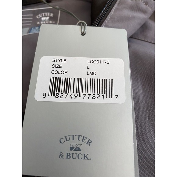 NWT - Cutter and Buck WeatherTec Gray Men’s Size Large Jacket Full Zipper - Picture 8 of 10